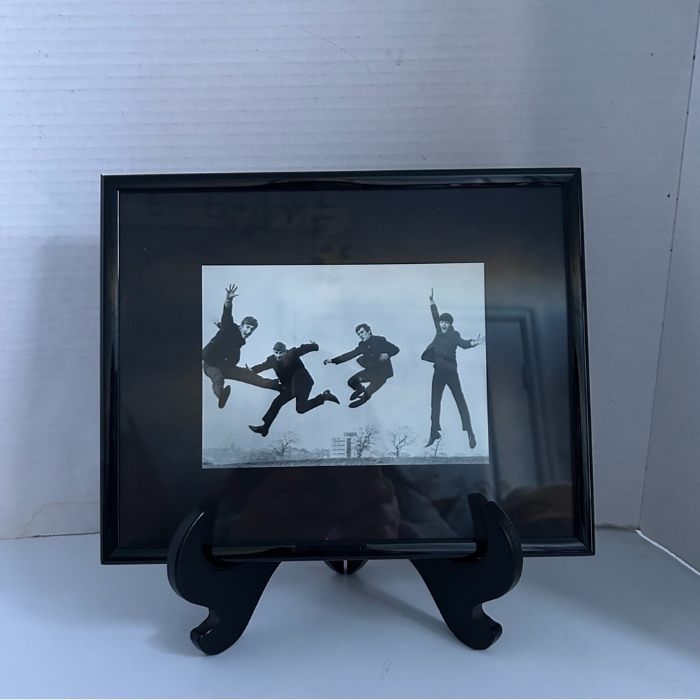 Framed Beatles iconic jump picture (10 L x 8 inches H)
